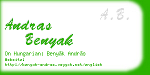 andras benyak business card